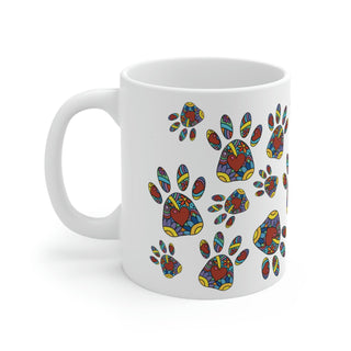 Ceramic Mug 11oz - Pretty Paws - Digital Art DeCourcy Design