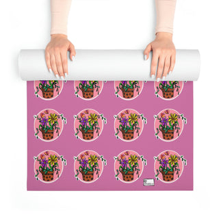 Foam Yoga Mat - Flowerpots Pink - Digital Art-Home Decor-DeCourcy Design
