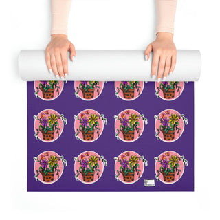Foam Yoga Mat - Flowerpots Purple - Digital Art-Home Decor-DeCourcy Design