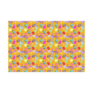 Gift Wrapping Paper - Falling Flowers Yellow - Digital Art DeCourcy Design