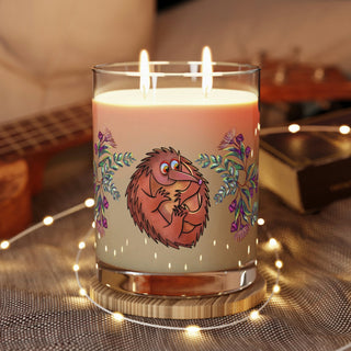 Luxury Aromatherapy Soy Candle - Full Glass (11oz) - Eddie Echidna & Gumnuts - Digital Art DeCourcy Design