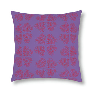 Outdoor Pillows - Hearts A-Lot Purple - Digital Art DeCourcy Design