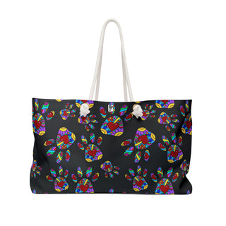 Weekender Bag - Pretty Paws Black - Digital Art DeCourcy Design