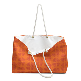 Weekender Bag - Hearts A-Lot Orange - Digital Art