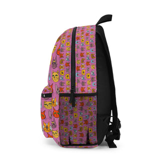 Backpack - Kooky Kats Pink - Digital Art