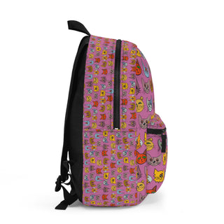 Backpack - Kooky Kats Pink - Digital Art