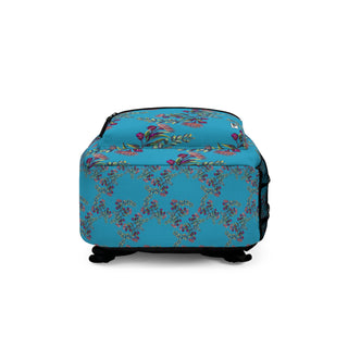 Backpack - Gumnut Bouquet Turquoise - Digital Art