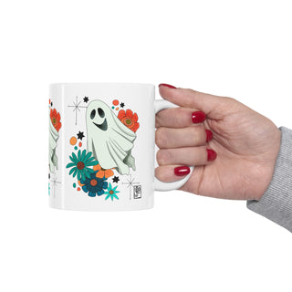 Ceramic Mug 11oz - Boo! The Flying Ghost - Digital Art