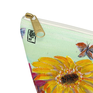 Accessory Pouch - Gerberas & Butterflies - Acrylic Painting