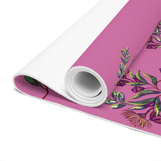 Foam Yoga Mat - Gumnut Bouquet Pink - Digital Art