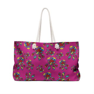 Weekender Bag - Pretty Paws Hot Pink - Digital Art