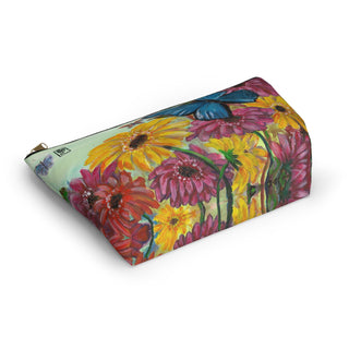 Accessory Pouch - Gerberas & Butterflies - Acrylic Painting