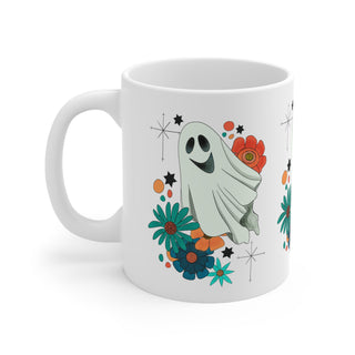Ceramic Mug 11oz - Boo! The Flying Ghost - Digital Art