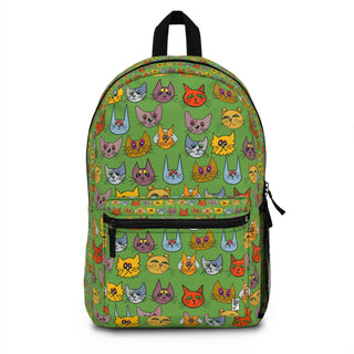 Backpack - Kooky Kats Green - Digital Art