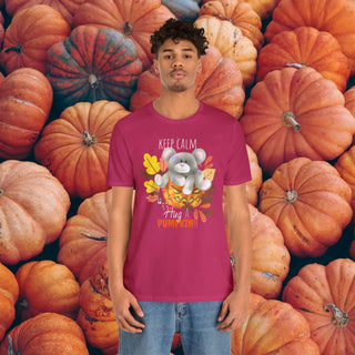 Unisex Jersey Short Sleeve Tee - Hug A Pumpkin - Digital Art