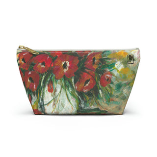 Accessory Pouch - Poppies in Vase - Acrylic Painting-Bags-DeCourcy Design