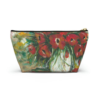 Accessory Pouch - Poppies in Vase - Acrylic Painting-Bags-DeCourcy Design