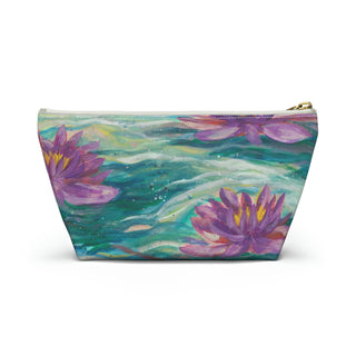 Accessory Pouch - Water Lillies - Acrylic Painting-Bags-DeCourcy Design