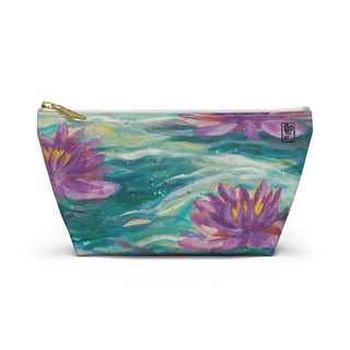Accessory Pouch - Water Lillies - Acrylic Painting-Bags-DeCourcy Design