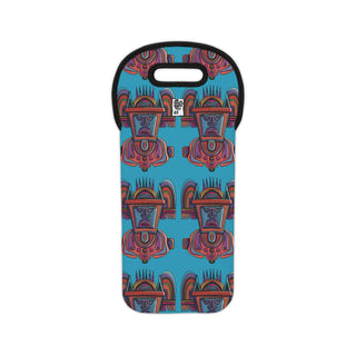 Aztekia Turquoise - Digital Art - Wine Tote Bag DeCourcy Design