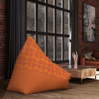 Bean Bag Chair Cover - Hearts A-Lot Orange - Digital Art DeCourcy Design