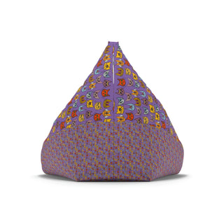 Bean Bag Chair Cover - Kooky Kats  Purple - Digital Art DeCourcy Design