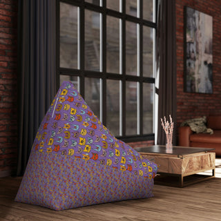 Bean Bag Chair Cover - Kooky Kats  Purple - Digital Art DeCourcy Design