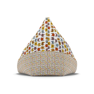 Bean Bag Chair Cover - Kooky Kats White - Digital Art DeCourcy Design