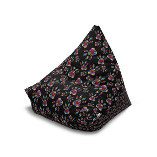 Bean Bag Chair Cover - Pretty Paws Black - Digital Art DeCourcy Design