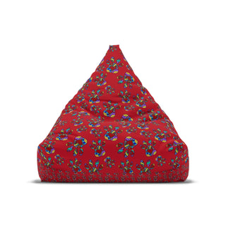 Bean Bag Chair Cover - Pretty Paws Dark Red - Digital Art DeCourcy Design