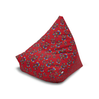 Bean Bag Chair Cover - Pretty Paws Dark Red - Digital Art DeCourcy Design