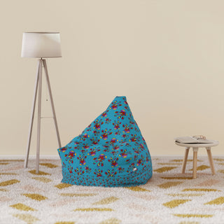 Bean Bag Chair Cover - Pretty Paws Turquoise - Digital Art DeCourcy Design