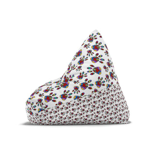 Bean Bag Chair Cover - Pretty Paws White - Digital Art DeCourcy Design