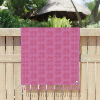 Boho Beach Throw - Hearts A-Lot Pink - Digital Art DeCourcy Design