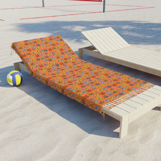 Boho Beach Throw - Kooky Kats Orange - Digital Art-Home Decor-DeCourcy Design