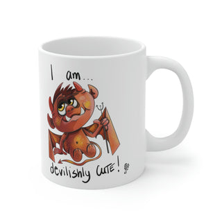 Ceramic Mug 11oz - I Am Devilishly Cute - Digital Art DeCourcy Design