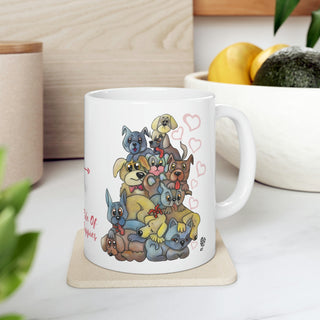 Ceramic Mug 11oz - Pile Of Puppy Love - Digital Art DeCourcy Design
