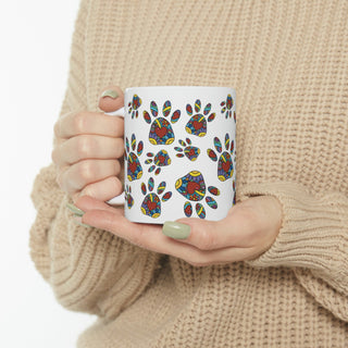 Ceramic Mug 11oz - Pretty Paws - Digital Art DeCourcy Design