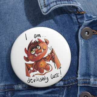 Devilishly Cute- Digital Art - Custom Pin Buttons-Accessories-DeCourcy Design