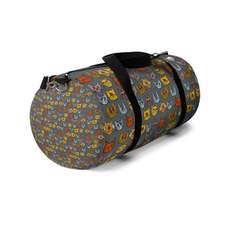 Duffel Bag - Kooky Kats Grey - Digital Art-Bags-DeCourcy Design