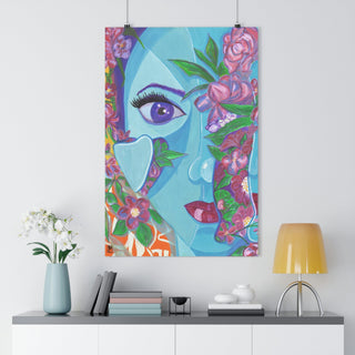 Giclée Art Print - Blue Girl - Gouache Painting-Poster-DeCourcy Design