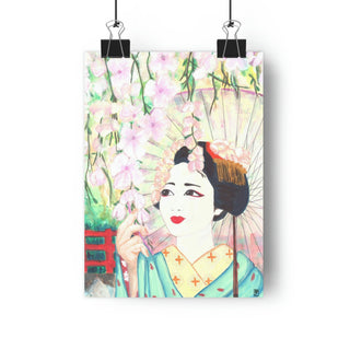 Giclée Art Print - Geisha Girl - Gouache Painting DeCourcy Design
