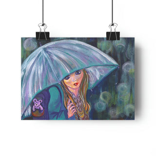 Giclée Art Print  - Umbrella Girl - Acrylic Painting DeCourcy Design