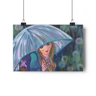 Giclée Art Print  - Umbrella Girl - Acrylic Painting DeCourcy Design