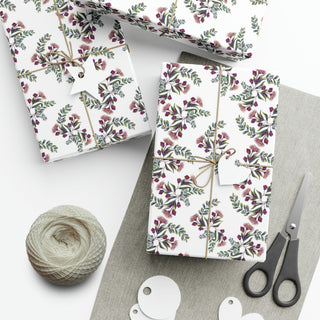 Gift Wrapping Paper -Gumnut Bouquet White - Digital Art-Home Decor-DeCourcy Design