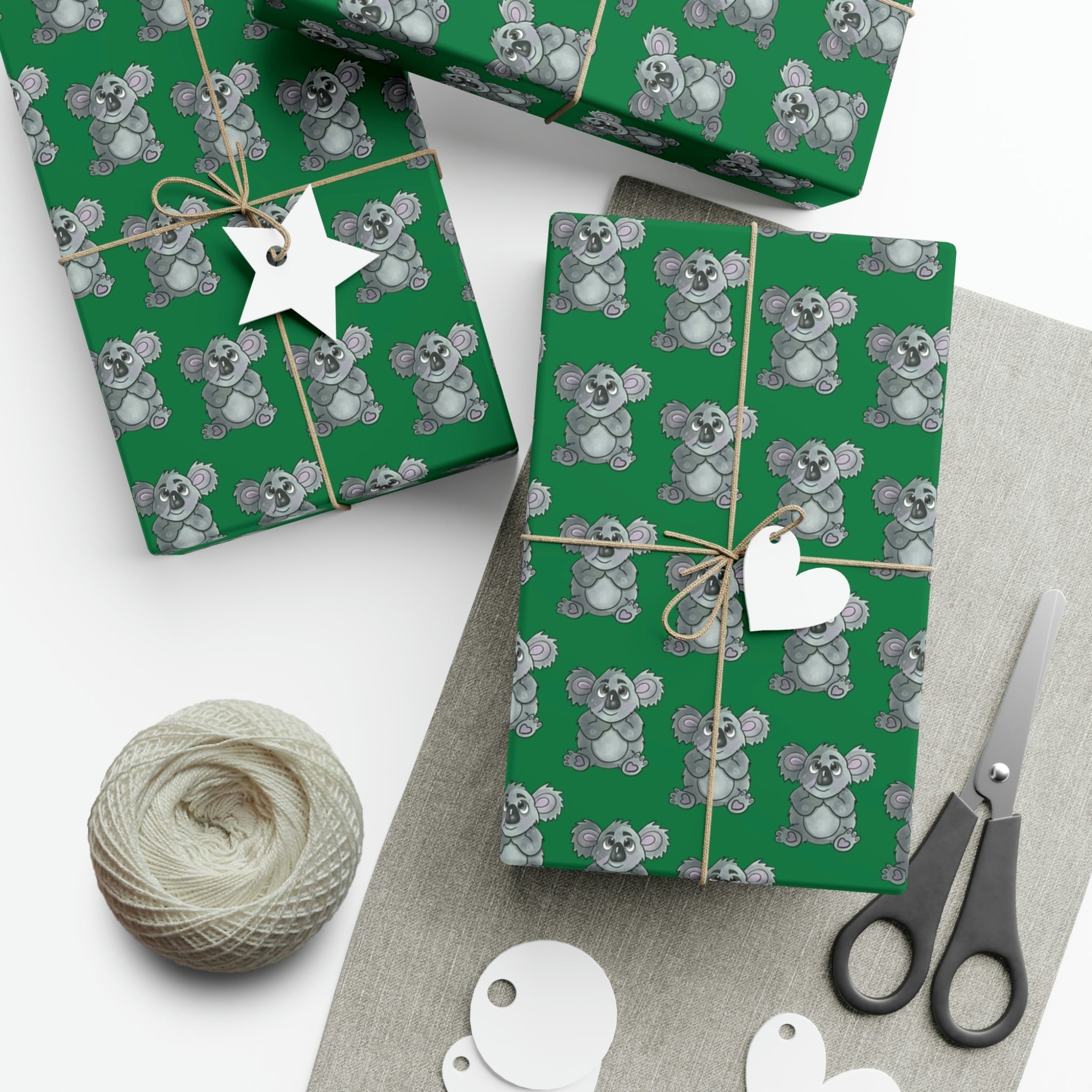 Gift Wrapping Paper, Kool Koala Dark Green