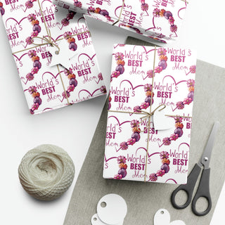 Gift Wrapping Paper - World's Best Mom - Digital Art DeCourcy Design