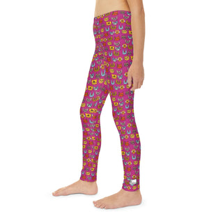 Girls Full Length Leggings - Kooky Kats Hot Pink - Digital Art-All Over Prints-DeCourcy Design