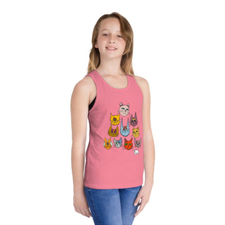 Girls Jersey Tank Top- Kooky Kats Pyramid - Digital Art-Kids clothes-DeCourcy Design