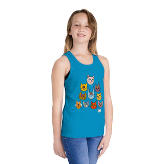 Girls Jersey Tank Top- Kooky Kats Pyramid - Digital Art-Kids clothes-DeCourcy Design